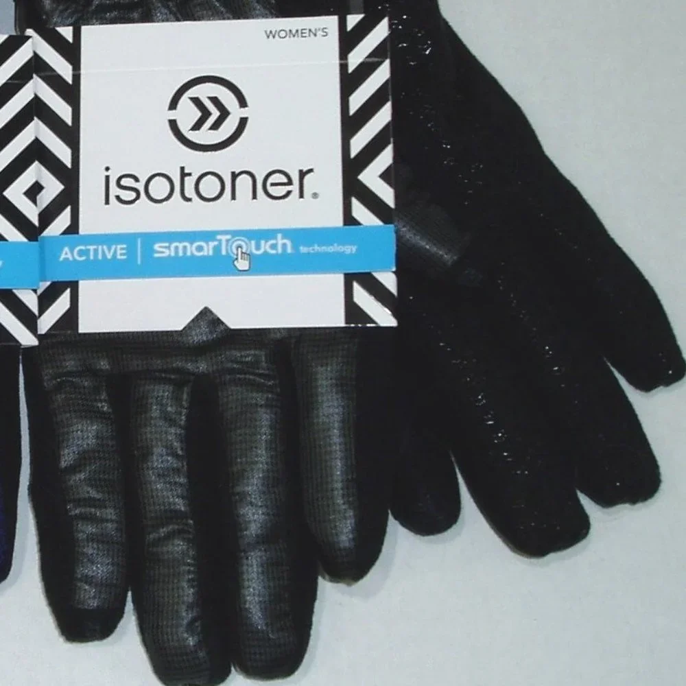 Deep Colbalt Black M/L 2 pr Isotoner Gloves Womens - Picture 4 of 10